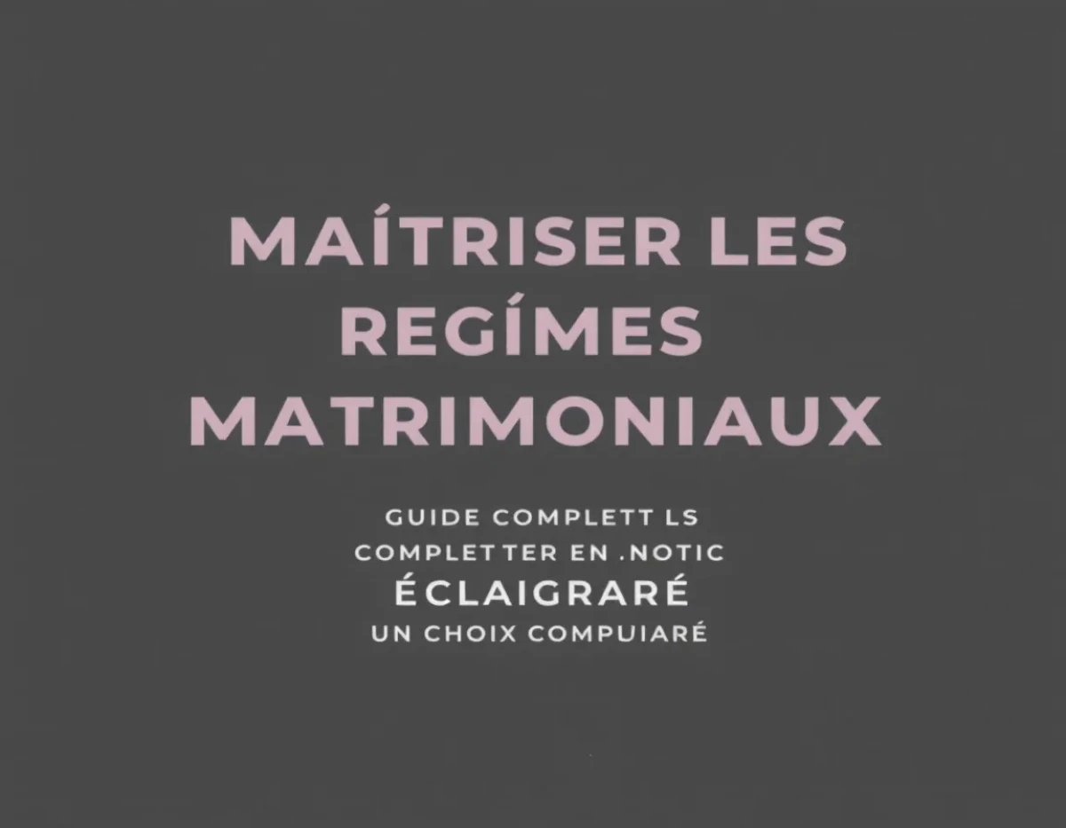 Maîtriser les Régimes Matrimoniaux : Guide Complet pour un Choix Éclairé